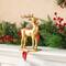 Glitzhome® Gold Standing & Sitting Reindeer Stocking Holder Set